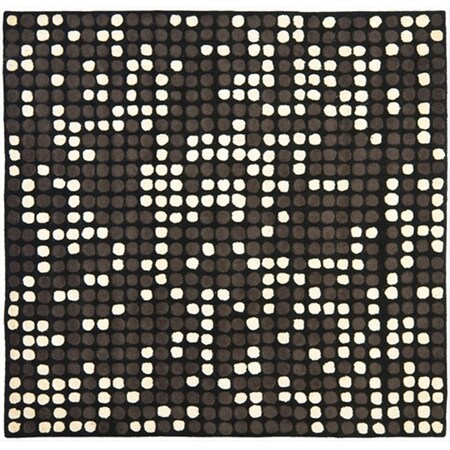 Safavieh 6 x 6 ft. Square Contemporary Soho Black and White Hand Tufted Rug SOH726A-6SQ